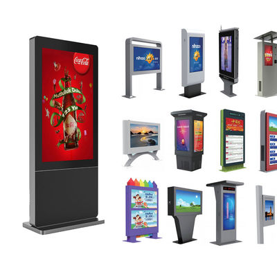 Floor Standing LCD Kiosk Displays 55 Inch LCD Screen Advertising Outdoor Waterpoof IP65 IP67