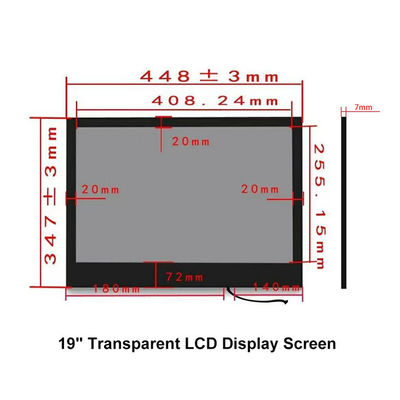 10.4 Inch Transparent LCD Display 12.1 Inch FHD LVDS 1024x768 Small Size For Showcase Transparent Screen