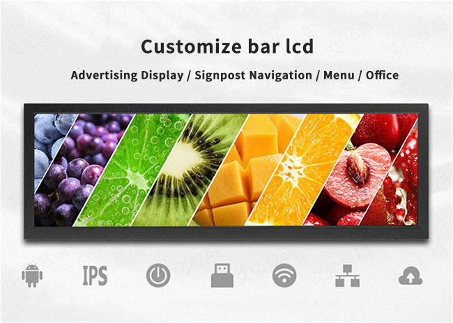 16.4 Inch Stretched Bar LCD Display 1366x238 1000nits HDMI Stretched LCD Panel 0